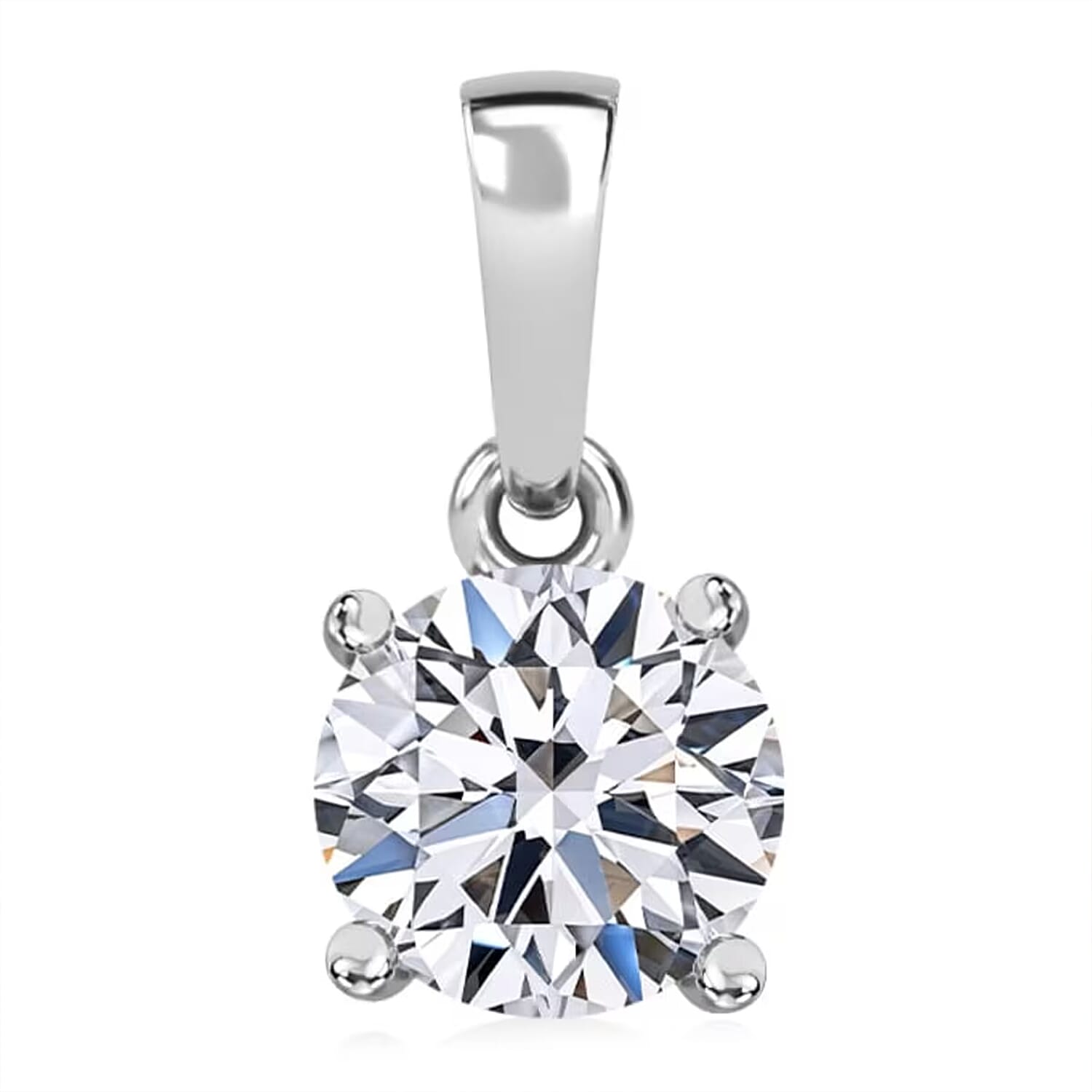 10K White Gold Luxuriant Lab Grown Diamond (E-F, VS) Solitaire Pendant (Del. in 10-15 Days) 0.50 ctw