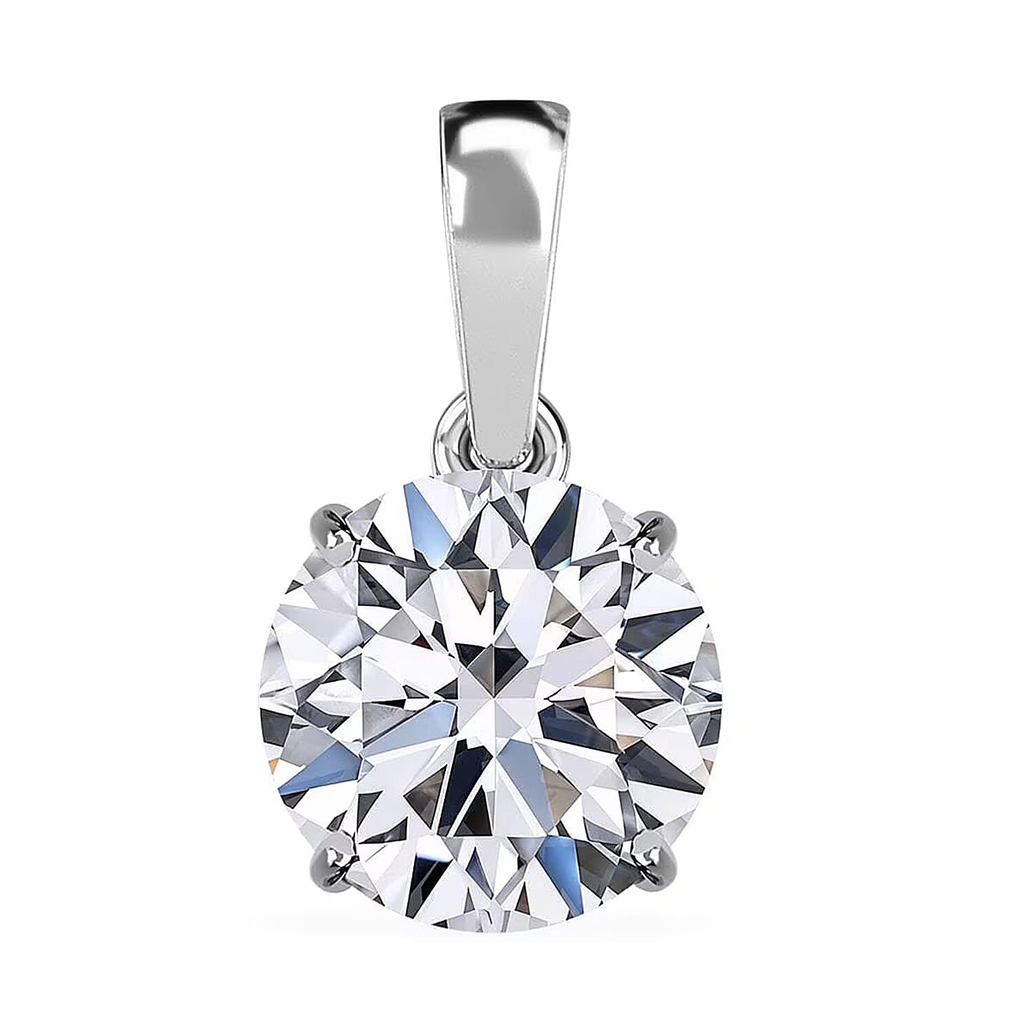 IGI Certified 10K White Gold Luxuriant Lab Grown Diamond (E-F, VS) Solitaire Pendant (Del. in 10-15 Days) 2.00 ctw