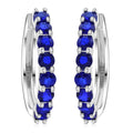 Premium Tanzanian Blue Spinel (DF) Hoop Earrings in Rhodium Over Sterling Silver 5.25 ctw - Sticky add to cart bar