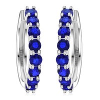 Premium Tanzanian Blue Spinel (DF) Hoop Earrings in Rhodium Over Sterling Silver 5.25 ctw