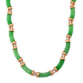 Karis Green Jade (D) 200.00 ctw Necklace in Rosetone 18 Inches - Sticky add to cart bar