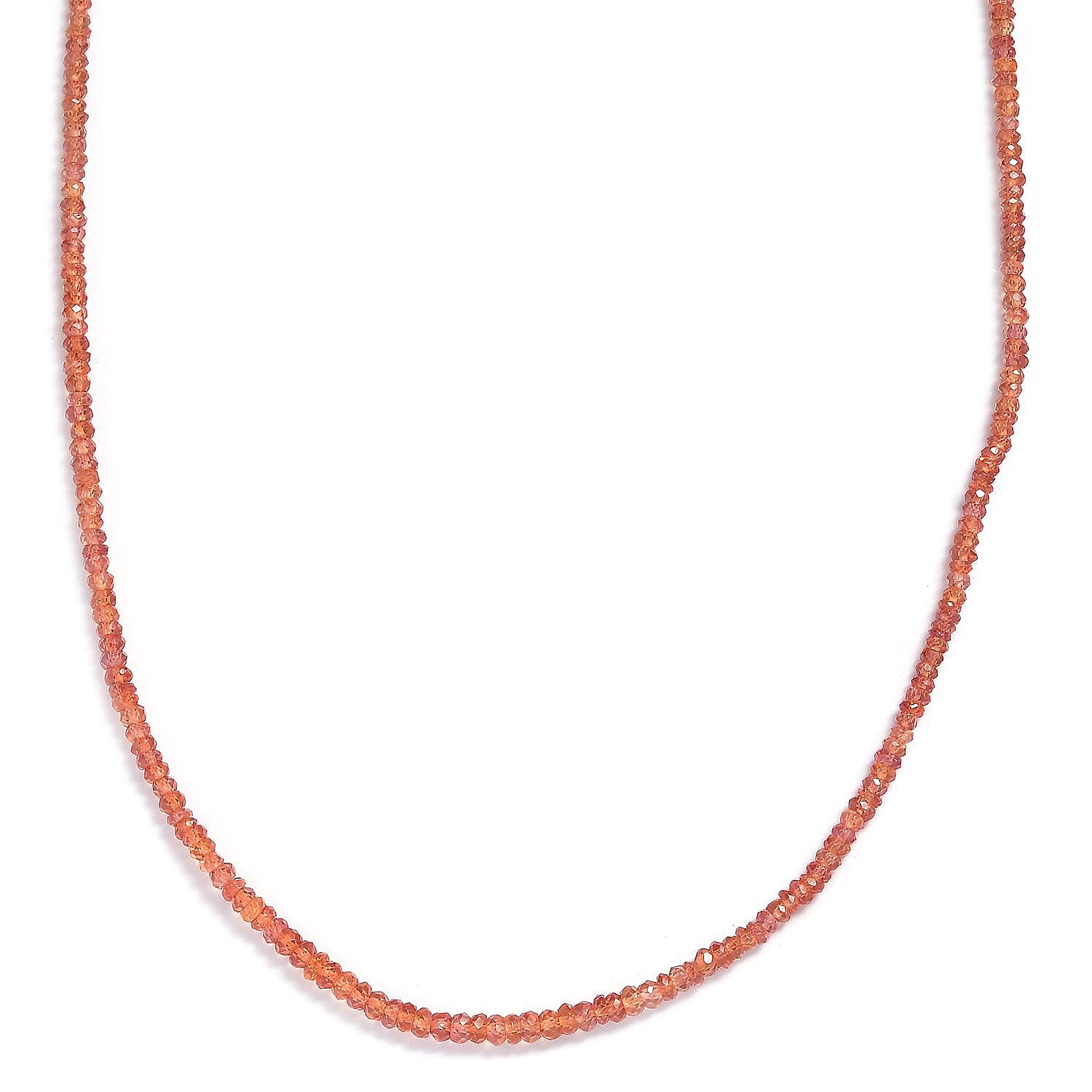 Songea Sapphire 40.00 ctw Beaded Necklace in Rhodium Over Sterling Silver 18 Inches