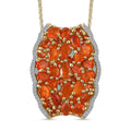 D'Joy AAA Buriti Fire Opal and White Zircon 3.30 ctw Radiant Ember Cluster Pendant without Chain in 18K Vermeil Yellow Gold Over Sterling Silver - Sticky add to cart bar
