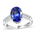 Doorbuster Rhapsody 950 Platinum AAAA Tanzanite, Diamond (E-F, VS2) (0.30 cts) Ring (Size 7.0) (6.10 g) 4.30 ctw - Sticky add to cart bar