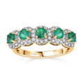Luxoro AAA Boyaca Colombian Emerald and G-H I2 Diamond 1.50 ctw Ring in 14K Yellow Gold - Sticky add to cart bar