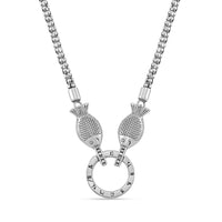 Popcorn Chain Fish Necklace in 925 Sterling Silver (24 Inches) 12.65 Grams