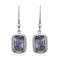 Matrix Tanzanite Earrings in Platinum Over Copper 11.00 ctw - Sticky add to cart bar