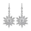 D'Joy Crisantemo Cut Moissanite 3.75 ctw Snowflake Earrings in Rhodium Over Sterling Silver - Sticky add to cart bar