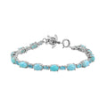 D'Joy Larimar and Multi Gemstone 14.90 ctw Turtle Bracelet in Rhodium Over Sterling Silver (7.25 In) - Sticky add to cart bar