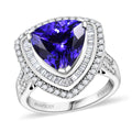 Doorbuster Certified & Appraised Rhapsody 950 Platinum AAAA Tanzanite, Diamond (E-F, VS2) Ring (Size 10.0) (12.50 g) 6.29 ctw - Sticky add to cart bar