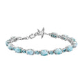 D'Joy Larimar and Betroka Blue Apatite 14.30 ctw Starfish Bracelet in Rhodium Over Sterling Silver (7.25 In) - Sticky add to cart bar