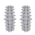Luxuriant Lab Grown Diamond G-H SI 1.00 ctw Hoop Earrings in Platinum Over Sterling Silver