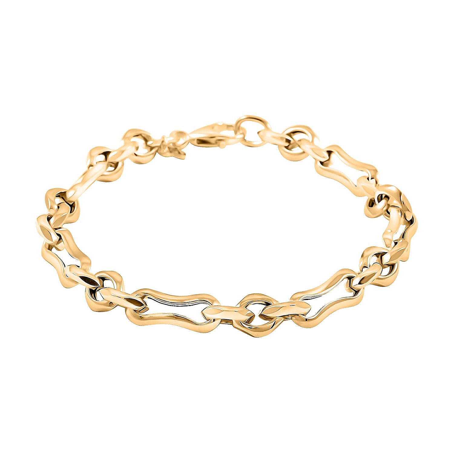 Italian 5.7mm Faceted Infinity Rolo Bracelet in 10K Yellow Gold (7.50 In) 4.50 Grams
