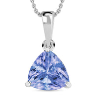Tanzanite Solitaire Pendant in Platinum Over Sterling Silver 2.90 ctw