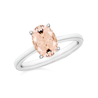Pink Morganite Solitaire Ring in Platinum Over Sterling Silver (Size 4.0) 1.40 ctw