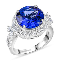 Doorbuster Certified and Appraised Rhapsody 950 Platinum AAAA Tanzanite, Diamond (E-F, VS) (0.39 cts) Ring (Size 10.0) (10.25 g) 7.10 ctw