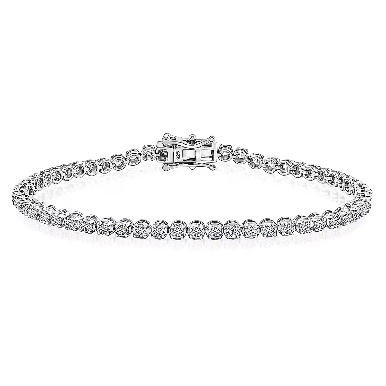 Doorbuster Luxuriant Lab Grown Diamond (G, SI) Bracelet in Sterling Silver (6.75 In) 3.00 ctw