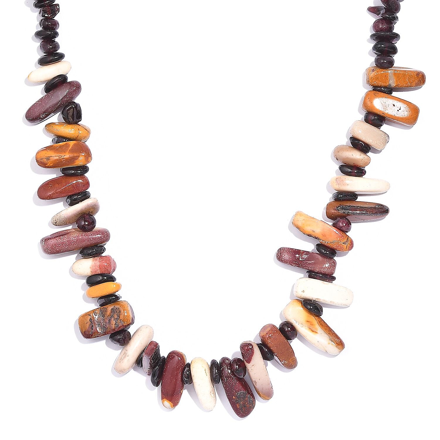 Karis Kennedy Range Mookaite and Mozambique Garnet 420.00 ctw Necklace in Platinum Bond 20 Inches