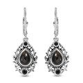 D'Joy Artisan Crafted Elite Shungite and Thai Black Spinel 1.15 ctw Earrings in Black Oxidized Sterling Silver