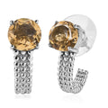 Brazilian Citrine J Hoop Earring in Stainless Steel 3.80 ctw - Sticky add to cart bar