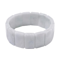 Natural Jade 480.00 ctw Cushion Block Stretch Bracelet (8-8.5In)
