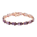 Epic Deal AAA Rose De France Amethyst, Orissa Rhodolite Garnet Bracelet in 18K Vermeil RG Over Sterling Silver (7.25 In) 21.65 ctw - Sticky add to cart bar