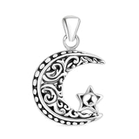 Bali Legacy Sterling Silver Crescent Moon Pendant without Chain 4.50 Grams