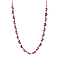D'Joy Epic Deal Niassa Ruby (FF) and White Zircon 15.50 ctw Heart Necklace in 18K Vermeil Rose Gold Sterling Silver 18 Inches