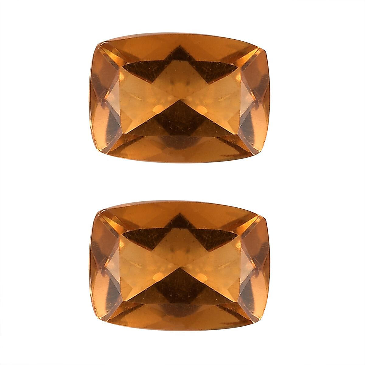 Premium Brazilian Citrine Set of 2 (Cush 7x5 mm) 1.71 ctw