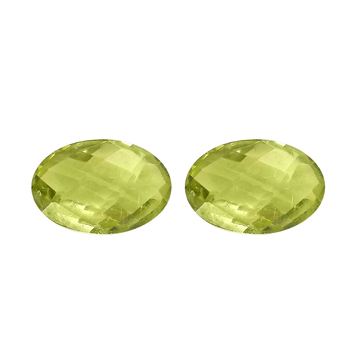 Hebei Peridot Set of 2 (Oval 6x4 mm) 0.91 ctw
