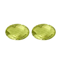 Hebei Peridot Set of 2 (Oval 6x4 mm) 0.91 ctw