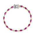 D'Joy Premium Mozambique Ruby Scarlet Harmony Bracelet in 18K Vermeil YG and Rhodium Over Sterling Silver (6.50 In) 5.00 ctw - Sticky add to cart bar