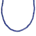 AAA Tanzanite 60.00 ctw Beaded Necklace in Rhodium Over Sterling Silver 18 Inches - Sticky add to cart bar