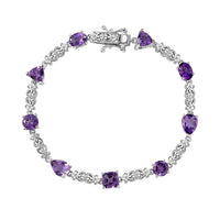 Karis Moroccan Rose 7.75 ctw Linking Bracelet in Platinum Bond (7.25 In)