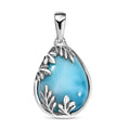 D'Joy Premium Larimar 11.10 ctw Flowing Swirl Pendant without Chain Sterling Silver - Sticky add to cart bar