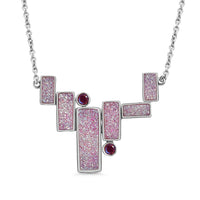 Sajen Silver Black Diamond Flat Drusy Quartz and Rainbow Iriss Doublet Quartz 13.40 ctw Necklace in Rhodium Over Sterling Silver 18 Inches