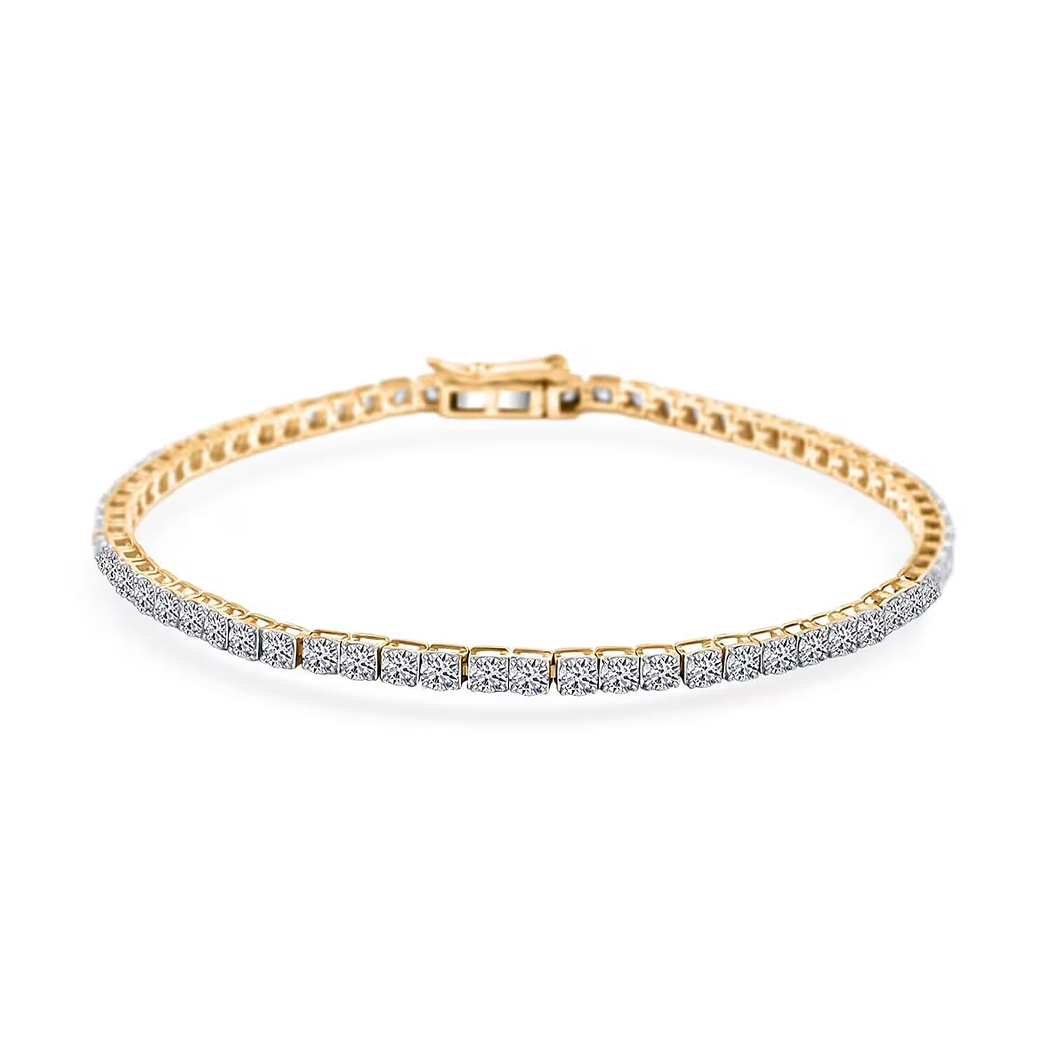 Luxuriant Lab Grown Diamond 4.00 ctw Bracelet in 14K Yellow Gold (7.25 In) 5.63 Grams