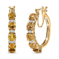 D'Joy Premium Brazilian Heliodor and White Topaz 5.40 ctw Hoop Earrings in 18K Vermeil Yellow Gold Over Sterling Silver - Sticky add to cart bar