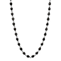 EverTrue Elite Shungite Teardrop Necklace Platinum Over Copper 12.50 ctw  (18-20 Inches)