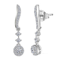 Luxuriant Lab Grown Diamond G-H SI 0.75 ctw Drop Earrings in Rhodium Over Sterling Silver