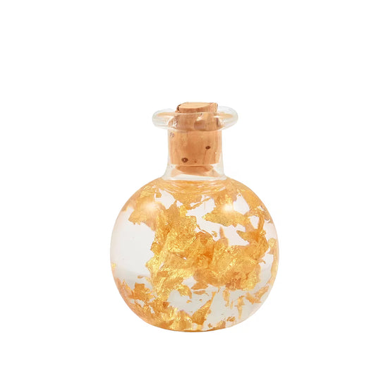 22K Gold Fortuna Flakes in Glass Bottle Handmade in Spain
