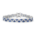 Premium Kashmir Kyanite, White Zircon Bracelet in Rhodium Over Sterling Silver (6.50 In) 11.50 ctw - Sticky add to cart bar