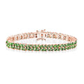 Tsavorite Garnet 11.20 ctw Bracelet in Rhodium Over Sterling Silver (8.00 In) - Sticky add to cart bar