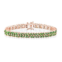 Tsavorite Garnet 11.20 ctw Bracelet in Rhodium Over Sterling Silver (8.00 In)