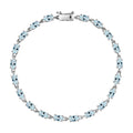 Premium Santa Maria Aquamarine 3.60 ctw Bracelet in Rhodium Over Sterling Silver (6.50 In)