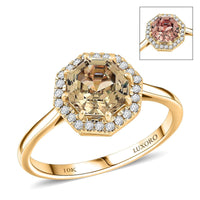 Certified & Appraised Luxoro AAA Turkizite and G-H I2 Diamond 2.60 ctw Ring in 10K Yellow Gold (Size 10.0)