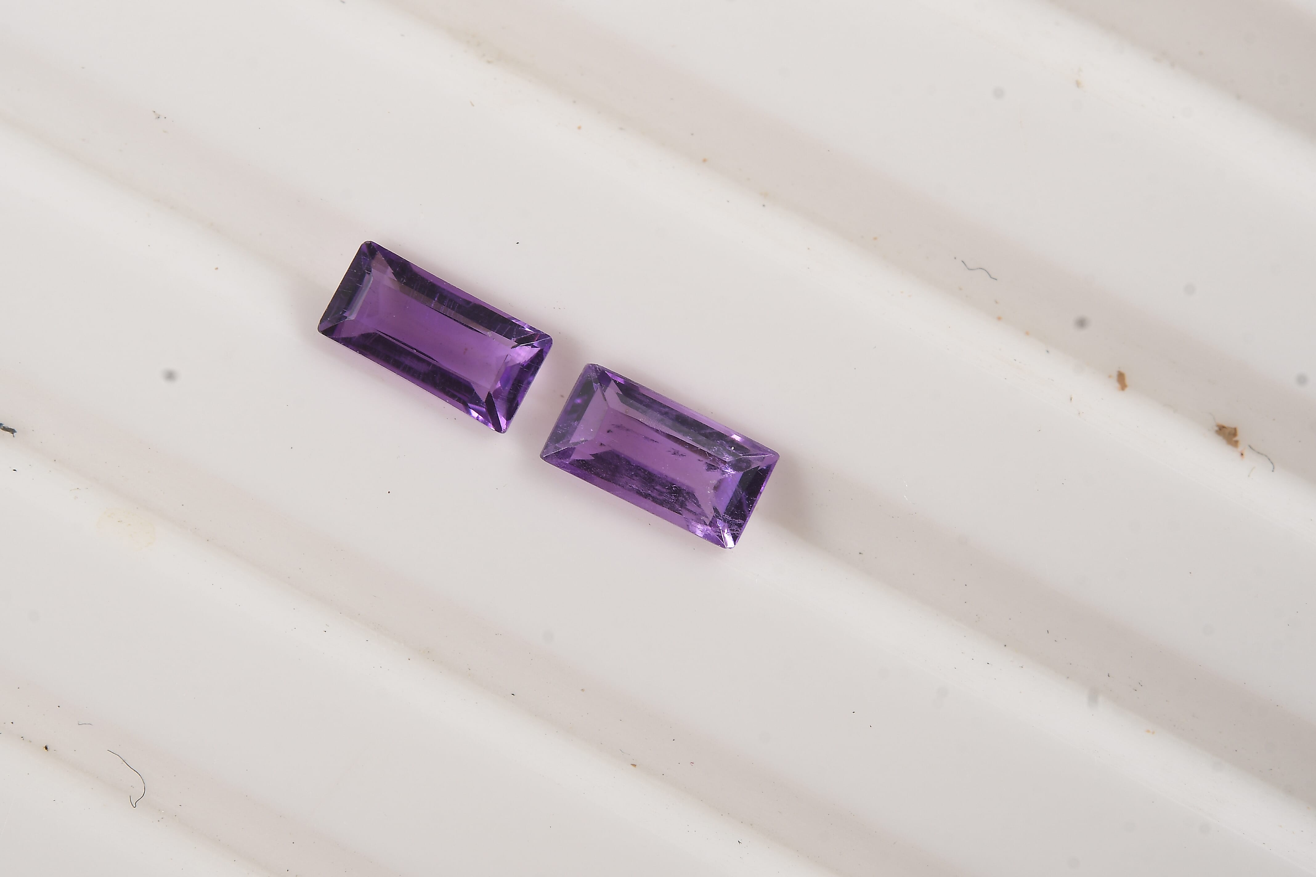 AA African Amethyst Set of 2 (Bgt 5x2.5 mm) 0.35 ctw Loose Gemstone