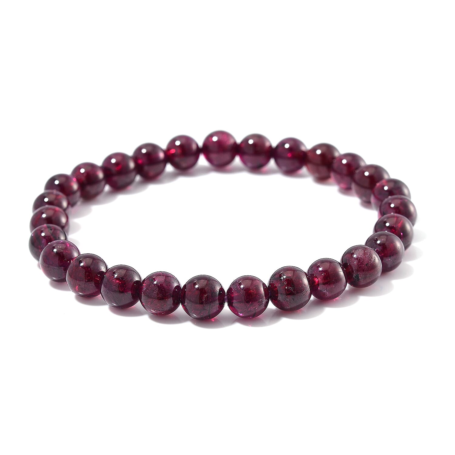 Orissa Rhodolite Garnet 100.00 ctw Beaded Stretch Bracelet