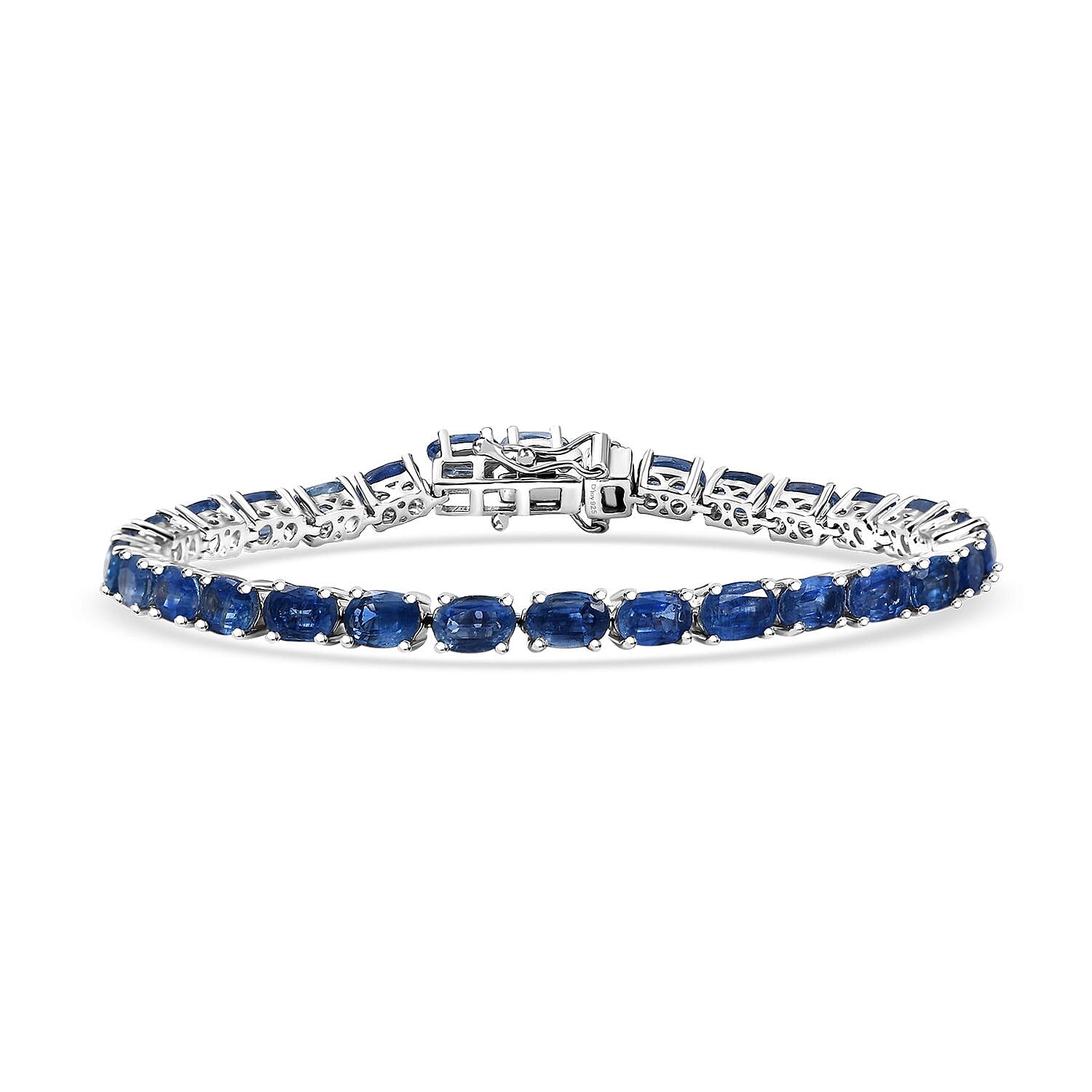D'Joy Premium Kashmir Kyanite Tennis Bracelet in Rhodium Over Sterling Silver (6.50 In) 13.70 ctw