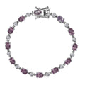 Premium Tanzanian Lavender Spinel, Luxuriant Lab Grown Diamond (G-H, SI) (0.58 cts) Bracelet in Rhodium Over Sterling Silver (6.50 In) 7.80 ctw - Sticky add to cart bar